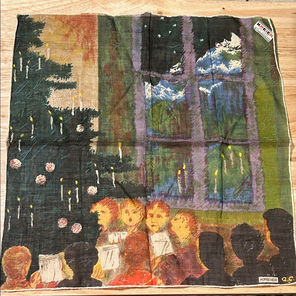 Kreier Cotton Scarf with Artistic Print - Picture 3 of 8